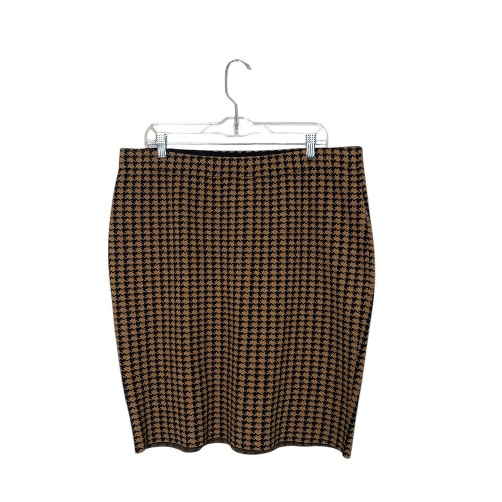 Charter Club Houndstooth Chic Elastic Waist Knit Pencil Skirt Women's Size XL